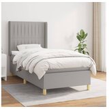  Box spring postelja z vzmetnico svetlo siv 100x200 cm blago | Shoptok.si