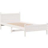 vidaXL Posteljni okvir brez vzmetnice bel 90x200 cm trdna borovina | Shoptok.si