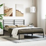 vidaXL Kovinski posteljni okvir z vzglavjem črn 160x200 cm Cene