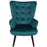 XXXL Fotelj Z Oporo Za Glavo Luke, Turkizna, Pravi Les | Shoptok.si