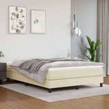 vidaXL Posteljni okvir krem 140x190 cm umetno usnje | Shoptok.si