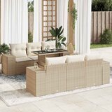 vidaXL 7-dijelni set vrtnih sofa od poliratana s jastucima bež | shoptok.hr