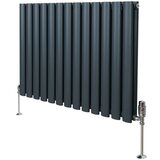 Monster ovalni stebrični radiator in ventili - 600 mm x 780 mm - antracitno siva, (21569922) | Shoptok.si