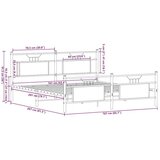vidaXL Kovinski posteljni okvir brez vzmetnice dimljen hrast 160x200cm | Shoptok.si