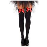 Leg Avenue samostoječe nogavice Pentlja, rdeče/črne | Shoptok.si