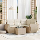 Maison Chic Seti vrtnega pohištva - Vrtna garnitura - Vrtni pohištvo set 5-delna z blazinami bež poli ratan, (21818796) | Shoptok.si