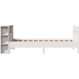  Knjižna postelja brez vzmetnice bela 75x190 cm trdna borovina | Shoptok.si