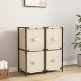 vidaXL Ormarić za pohranu s 4 platnene košare krem 63x30x71 cm čelični Cijene