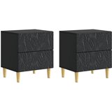  Noćni ormarić 2 pcs Crna 43 x 34,5 x 48 cm Konstruirano drvo | Eponuda.com