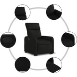  Naslonjač na podizanje od tkanine crni | shoptok.hr
