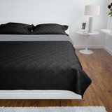  Dvostrani prošiveni Prekrivač Crni/Sivi 170 x 210 cm | shoptok.hr
