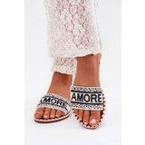 Boto Ladies flat sandals with decoration Amore white Avelina | Shoptok.si