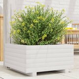 Maison Chic Vrtno cvetlično korito - Cvetlični Lonec belo 50x50x26,5 cm trdna borovina, (21789198) | Shoptok.si