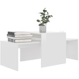  Set stolića za kavu visoki sjaj bijeli 100 x 48 x 40 cm drveni | shoptok.hr