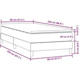  Box Spring krevet s madracem svijetlo sivi 80x220 cm samt | shoptok.hr