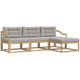 vidaXL Zunanja garnitura za sedenje 4 pcs Bela in svetlo siva, (5000280088) | Shoptok.si