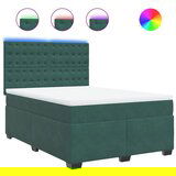 Maison Chic Box spring postelja - Vzmetna postelja z vzmetnico temno zelena 160x200 cm žamet SL17480, (21895229) | Shoptok.si