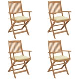 Maison Chic Zložljivi Vrtni Stoli - Stol za vrti 4 kosi z blazinami trden akacijev les JS2911, (21875637) | Shoptok.si