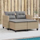 Maison Chic Vrtni kavč - Zunanji kavč dvosed s stolčki bež poli ratan, (22041886) | Shoptok.si