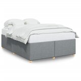 Maison Chic Posteljni okvir - Dvoposteljna postelja - Zakonska postelja brez vzmetnice svetlo siv 140x190 cm blago-J12490, (21773587) | Shoptok.si