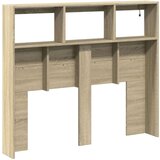 Ormarić za uzglavlje s LED svjetlima boja hrasta 120x17x102 cm | shoptok.hr