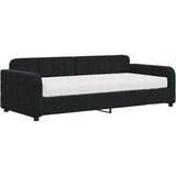 vidaXL Dnevna postelja z vzmetnico črna 90x200 cm žamet | Shoptok.si
