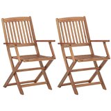 Maison Chic Zložljivi Vrtni Stoli - Stol za vrti 2 kosa trden akacijev les JS2689, (21876442) | Shoptok.si