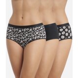 DIM LES POCKETS COTTON BOXER 3x - Women's cotton panties 3 pcs - black - white | shoptok.hr