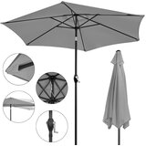  Sklopivi vrtni balkon suncobran, podesiv, 210 cm – sivi | shoptok.hr