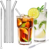 KADAX steklene slamice za pijačo, za večkratno uporabo, 4 kosi + čistilo, (5000351860) Cene
