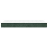 vidaXL Vzmetnica z žepkasto vzmetjo temno zelena 100x200x20 cm žamet | Shoptok.si