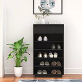 Furnova Omarica za čevlje črna 60x34x105 cm trdna borovina, (21955787) | Shoptok.si