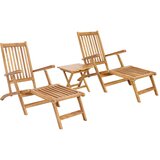  Preklopna palubna 2 pcs Prirodna Čvrsto teak drvo | shoptok.hr