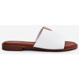 EVENTO Womens Eco Leather Slippers On Flat Heel White Maliha | ePonuda.com