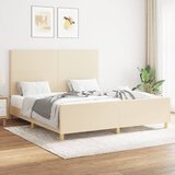 Maison Chic Posteljni okvir - Dvoposteljna postelja - Zakonska postelja brez vzmetnice krem 160x200 cm blago-J3926, (21763057) | Shoptok.si