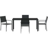  Set 3 Črna PE ratan, prašno lakirano jeklo 54x62.5x89 cm Trajno, (22087655) | Shoptok.si