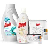 Duel set tečni deterdžent strong whiteness, 855ml + omekšivač baby care, 800ml + dečiji ranac sa bojicama + dečija pernica sa bojicama u