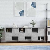 vidaXL Komoda 3 kom siva boja betona od konstruiranog drva | shoptok.hr