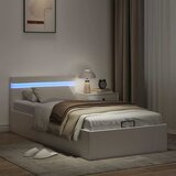  Hidraulični okvir za krevet umjetna koža LED bijeli 100x200 cm | shoptok.hr