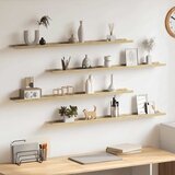  Zidne police 4 kom bijele i boja hrasta sonome 100 x 9 x 3 cm | shoptok.hr