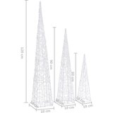 vidaXL set akrilnih okrasnih LED stožcev moder 60/90/120 cm | Shoptok.si