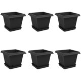  Saksije za biljke 6 pcs Crna 20 x 20 x 16 cm Plastika | shoptok.hr