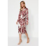 Trendyol Brown Pleated Printed Woven Dress Cijene
