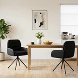 vidaXL Okretne blagovaonske stolice 2 pcs Umjetna koža Crna | shoptok.hr