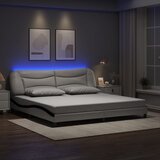  Okvir kreveta s LED-om bez madraca Hvar bijelo-crni 200 x 200 cm | shoptok.hr