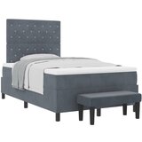 vidaXL Postelja z vzmetnico z vzmetnico Temno siva 120 x 190 cm Žamet, (5000126958) | Shoptok.si