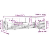  Set vanjskih sofa 6 pcs Bijela i antracit 310 x 132,5 x 73 cm | shoptok.hr