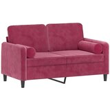 vidaXL Dvosjed s ukrasnim jastucima boja vina 120 cm baršunasti | shoptok.hr