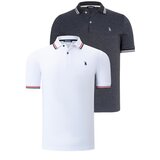 Dewberry DUAL SET T8594 MENS T-SHIRT-WHITE-ANTHRACITE Cene