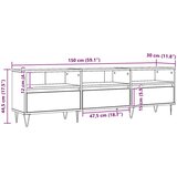 vidaXL TV ormarić Artisan hrast 150x30x44,5 cm izrađeno drvo | shoptok.hr